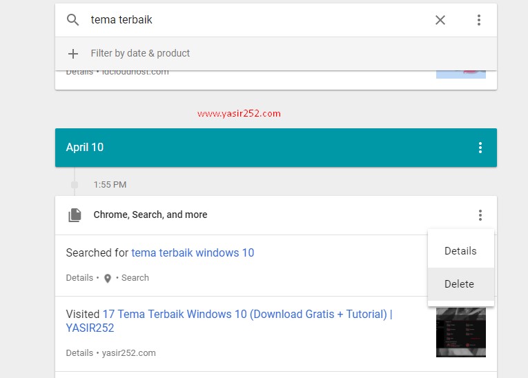 Google'da geçmiş nasıl silinir