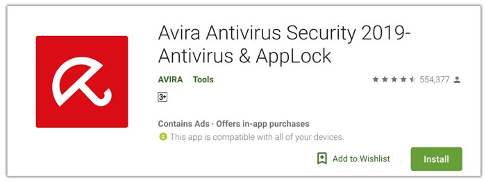 Avira, Android için en iyi antivirüs uygulamasıdır