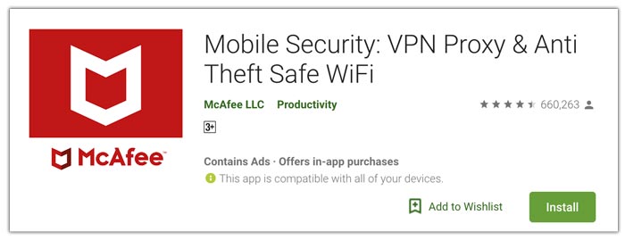 McAfee en iyi Android antivirüs uygulamasıdır