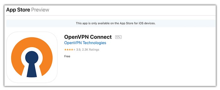 OpenVPS'yi iOS'a yükleme