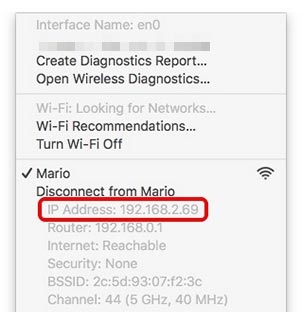 Mac Wifi Ağ IP Adresi