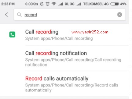 Xiaomi Akıllı Telefon Çağrısını Otomatik Olarak Kaydetme Yasir252