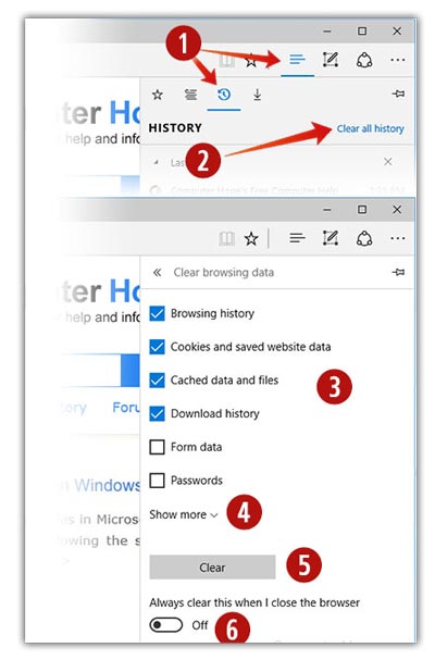 Microsoft-edge-gözatma-geçmişi nasıl silinir