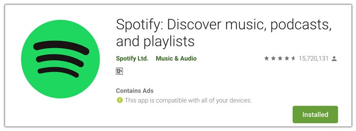 Spotify En iyi müzik yayını uygulaması