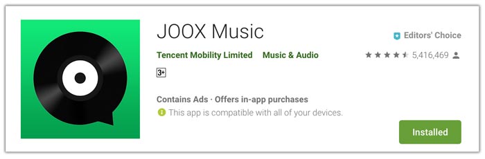 Joox En İyi Müzik Yayını Uygulaması