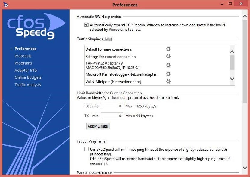 CfosSpeed ​​​​Tam Sürüm Ücretsiz PC
